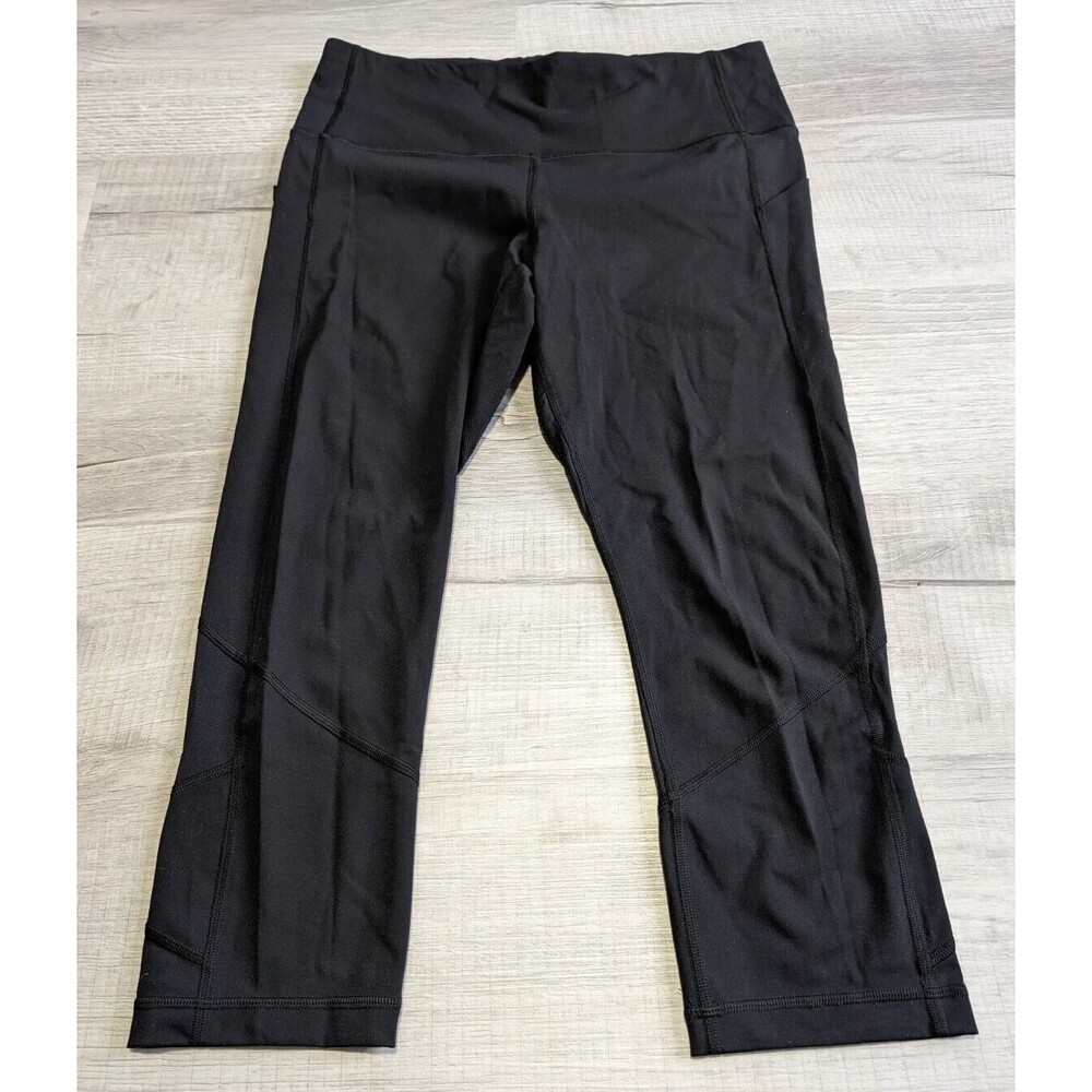 Lululemon Leggings Women Pace Rival HR Crop 22” Luxtreme LW6BAVS Black Size 10